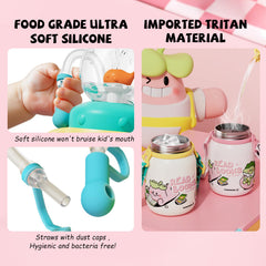 NTFWG Spill-Proof Lid with silicone straw prevents leaks during playtime.
