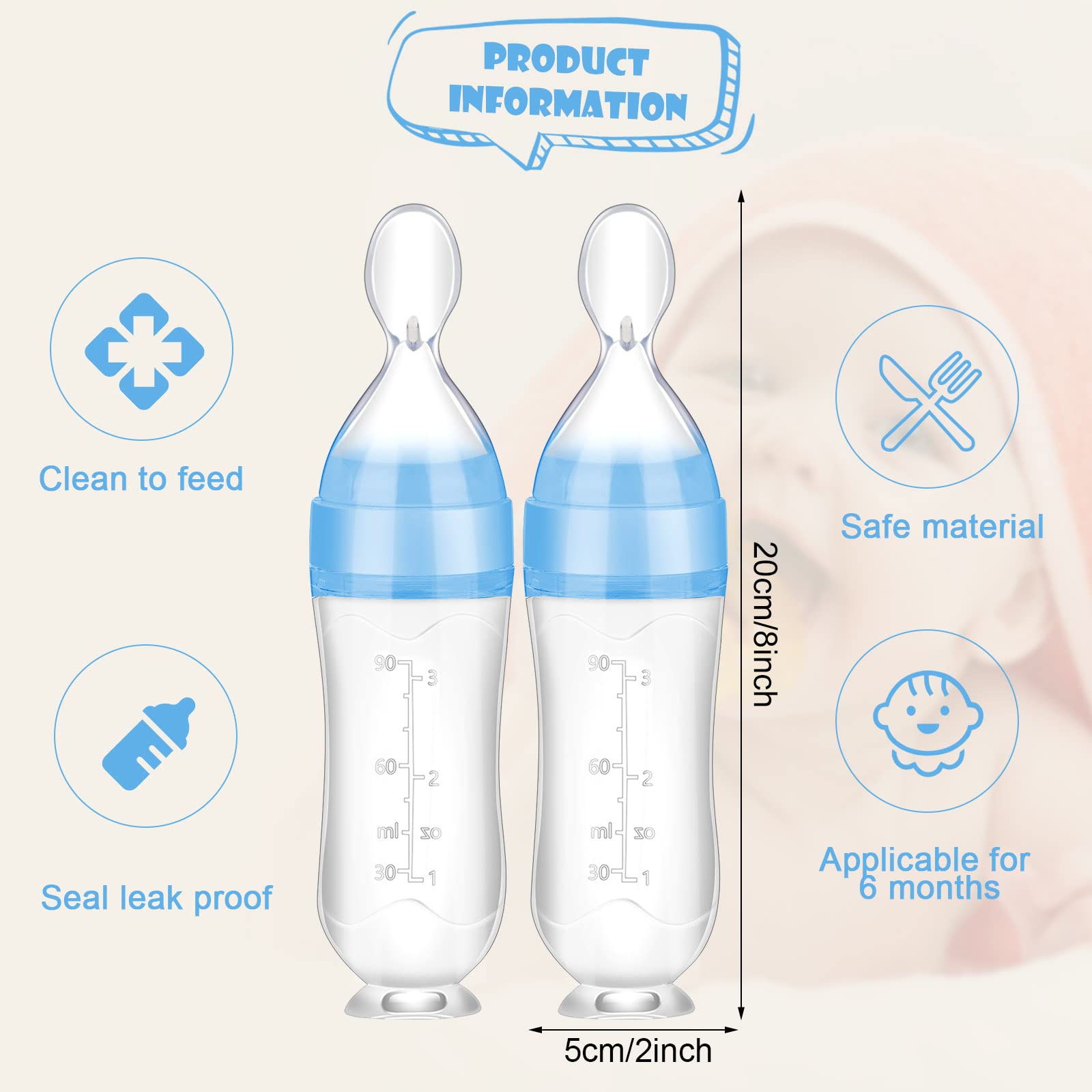 Nuanchu silicone squeeze spoon showing soft, squeezable tip for gentle feeding.