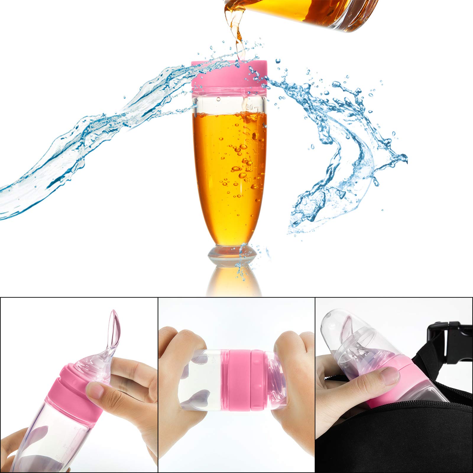 Nuanchu bottle with suction cup stays steady on table during feeding.