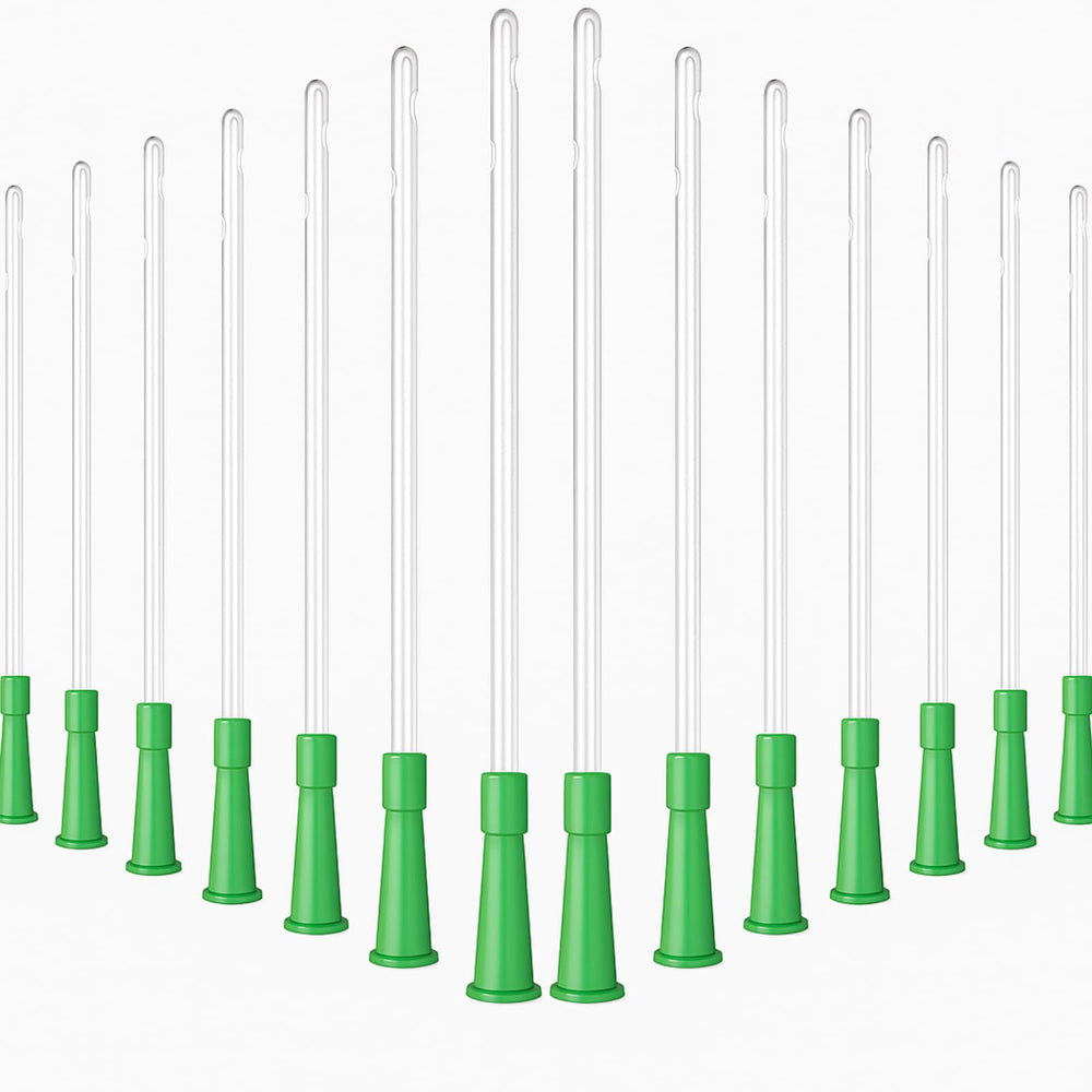 Nuanchu enema tubes 200pcs clear, individually packaged for clean storage.