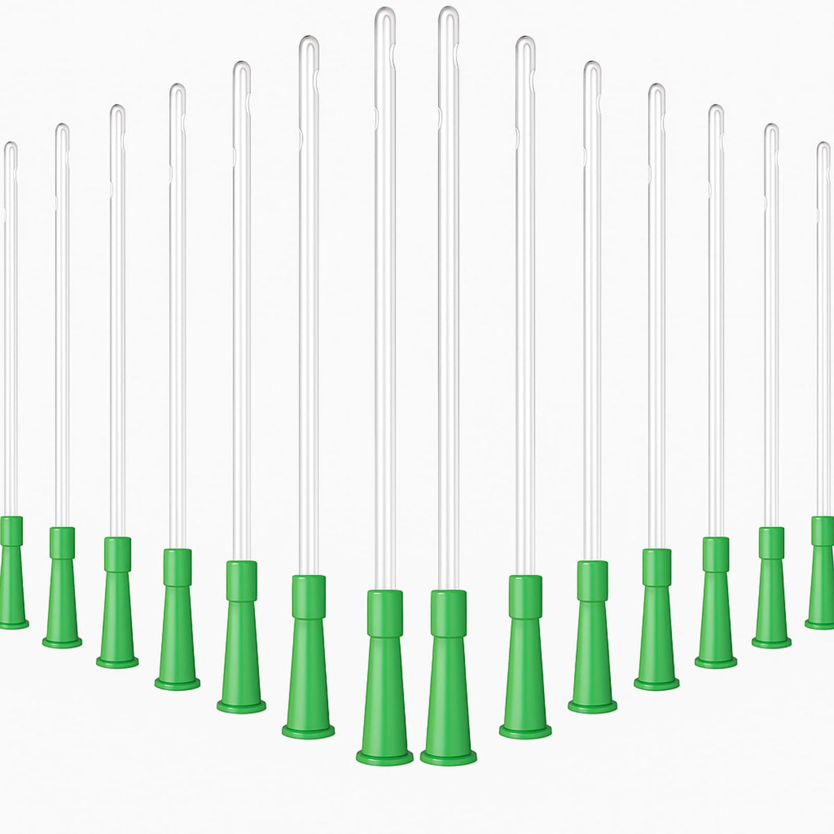 Nuanchu enema tubes 200pcs clear, individually packaged for clean storage.
