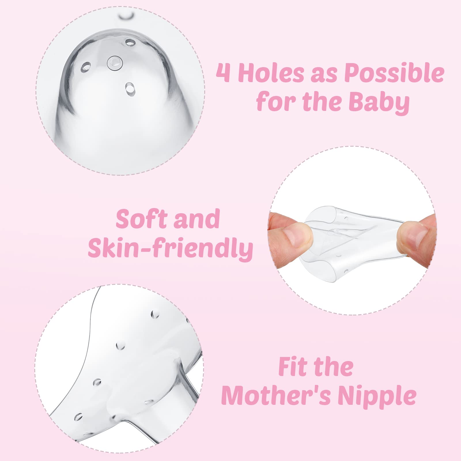 Nuanchu ergonomic curve nipple shield demonstrates secure fit for easier latch