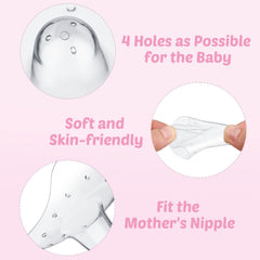 Nuanchu ergonomic curve nipple shield demonstrates secure fit for easier latch