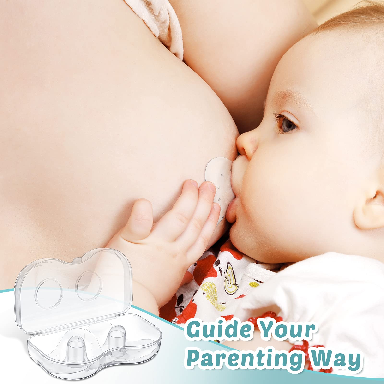 Nuanchu nipple shield with carrying case for easy storage and on the go