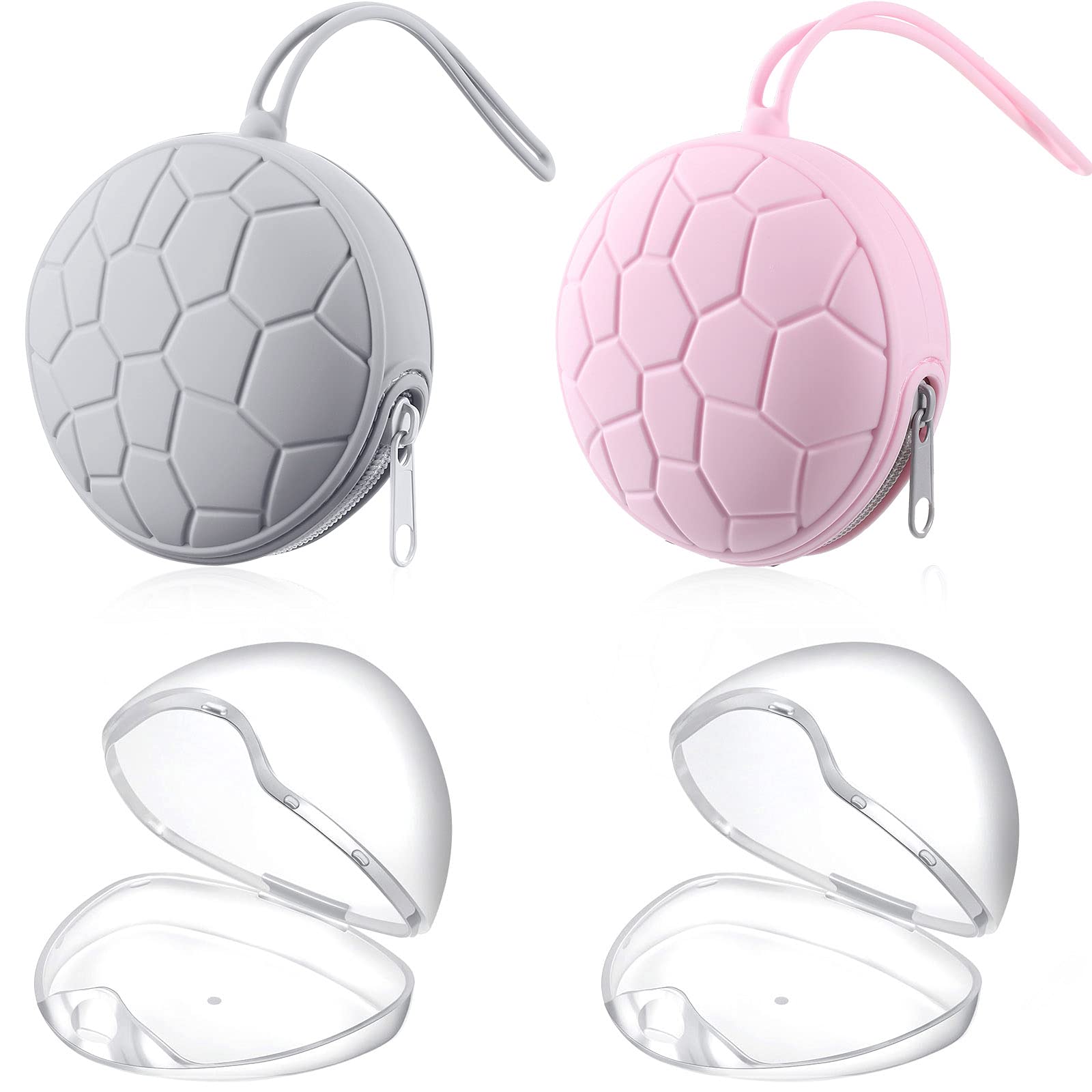 Nuanchu gray silicone pacifier holder case for on-the-go use and clean storage.