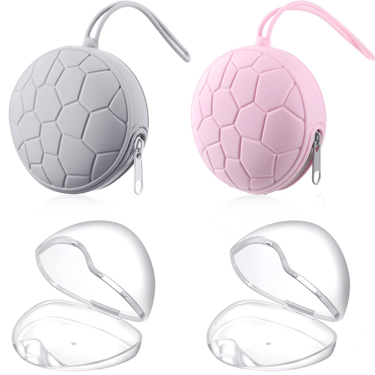 Nuanchu gray silicone pacifier holder case for on-the-go use and clean storage.