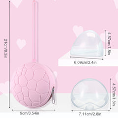 Nuanchu pink silicone pacifier holder case keeps pacifiers ready and dust-free.