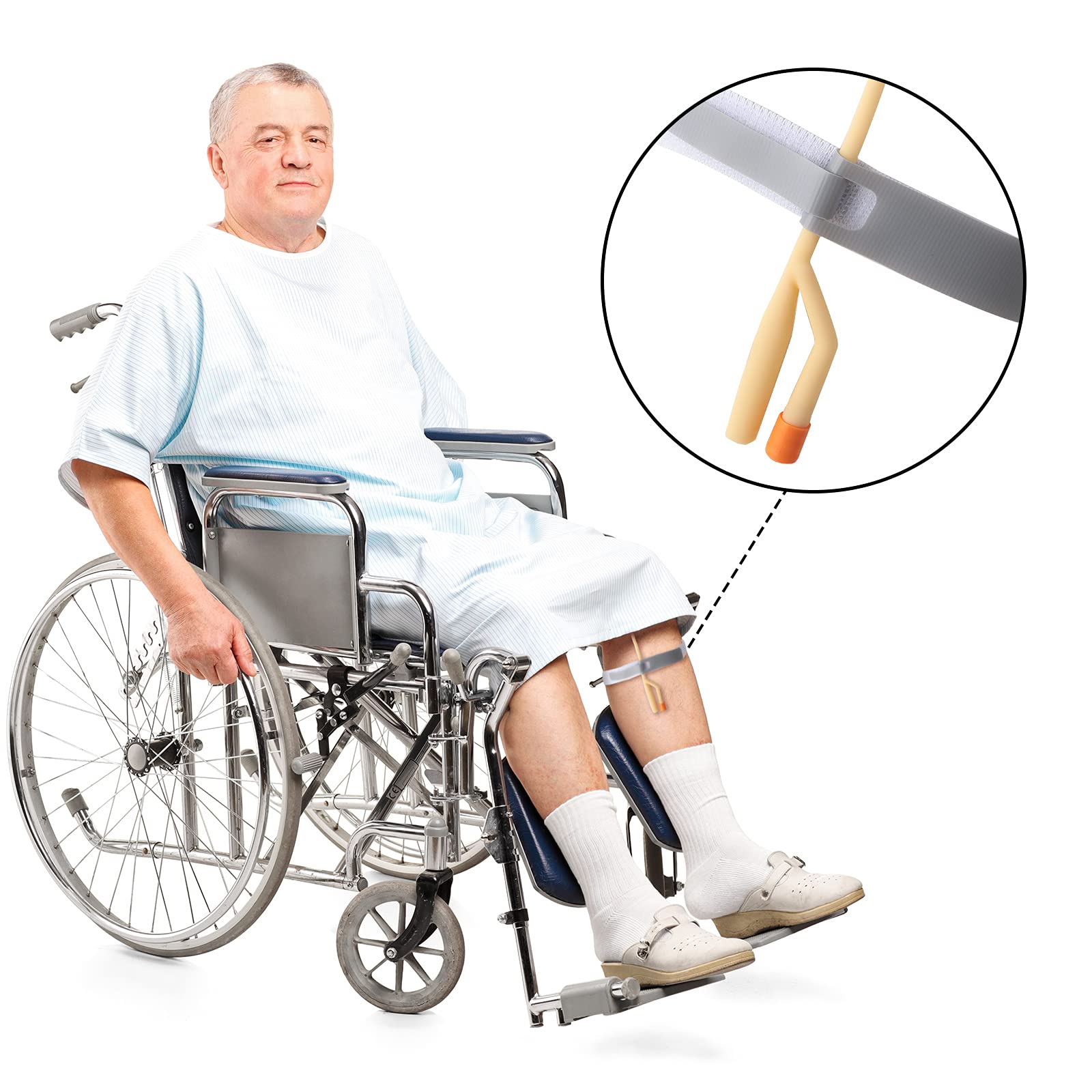 Nuanchu silicone grip catheter tube holder for comfortable tube alignment.