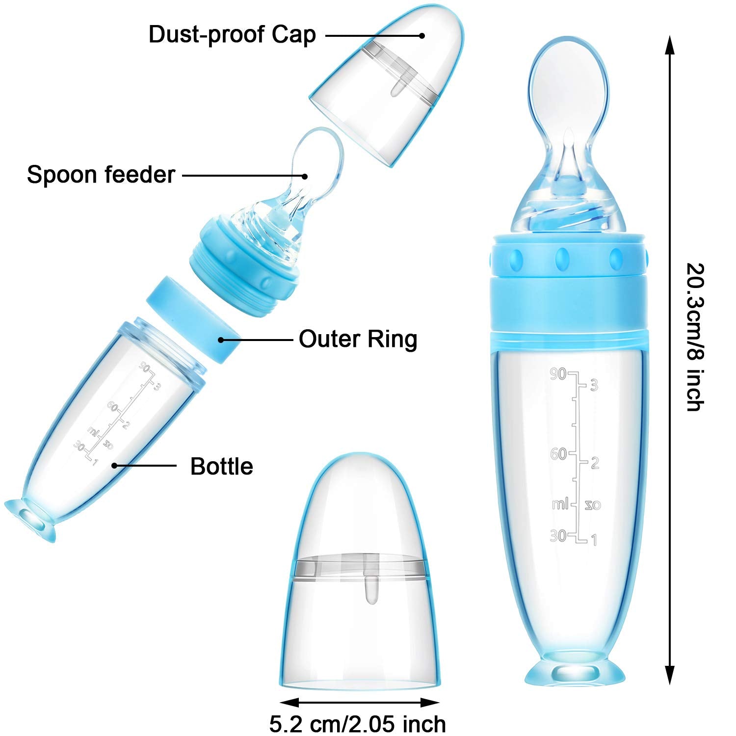 Nuanchu silicone spoon close-up highlighting soft material and BPA-free safety