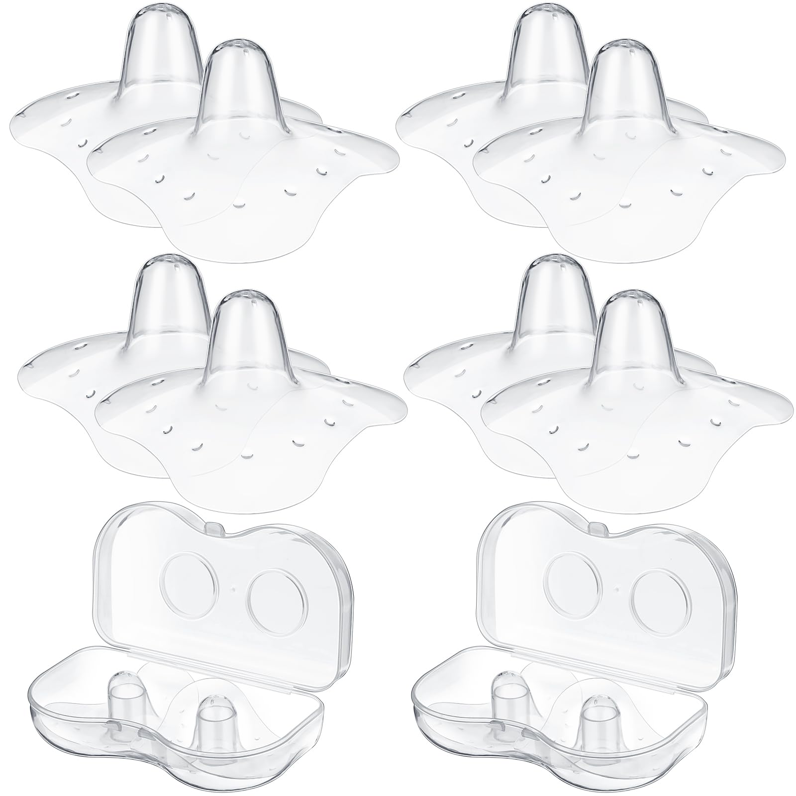 Nuanchu soft silicone nipple shield with case for comfortable latch during breastfeeding