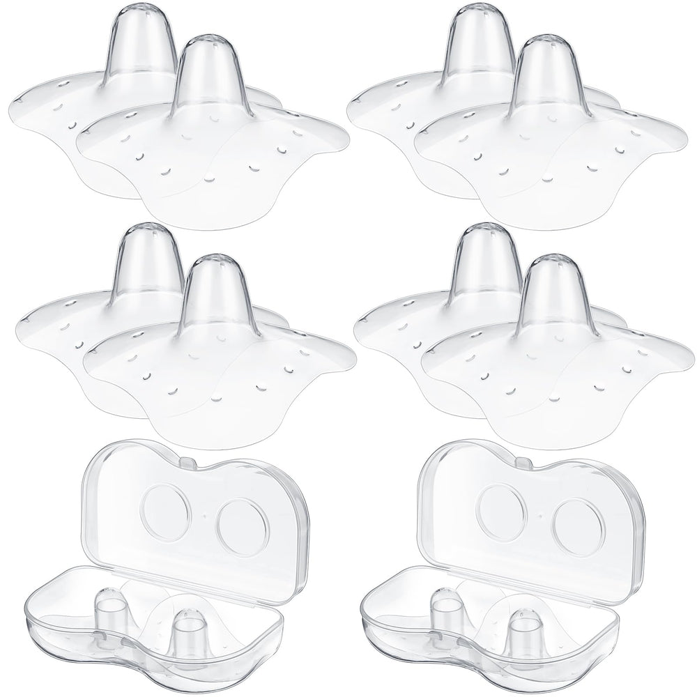 Nuanchu soft silicone nipple shield with case for comfortable latch during breastfeeding