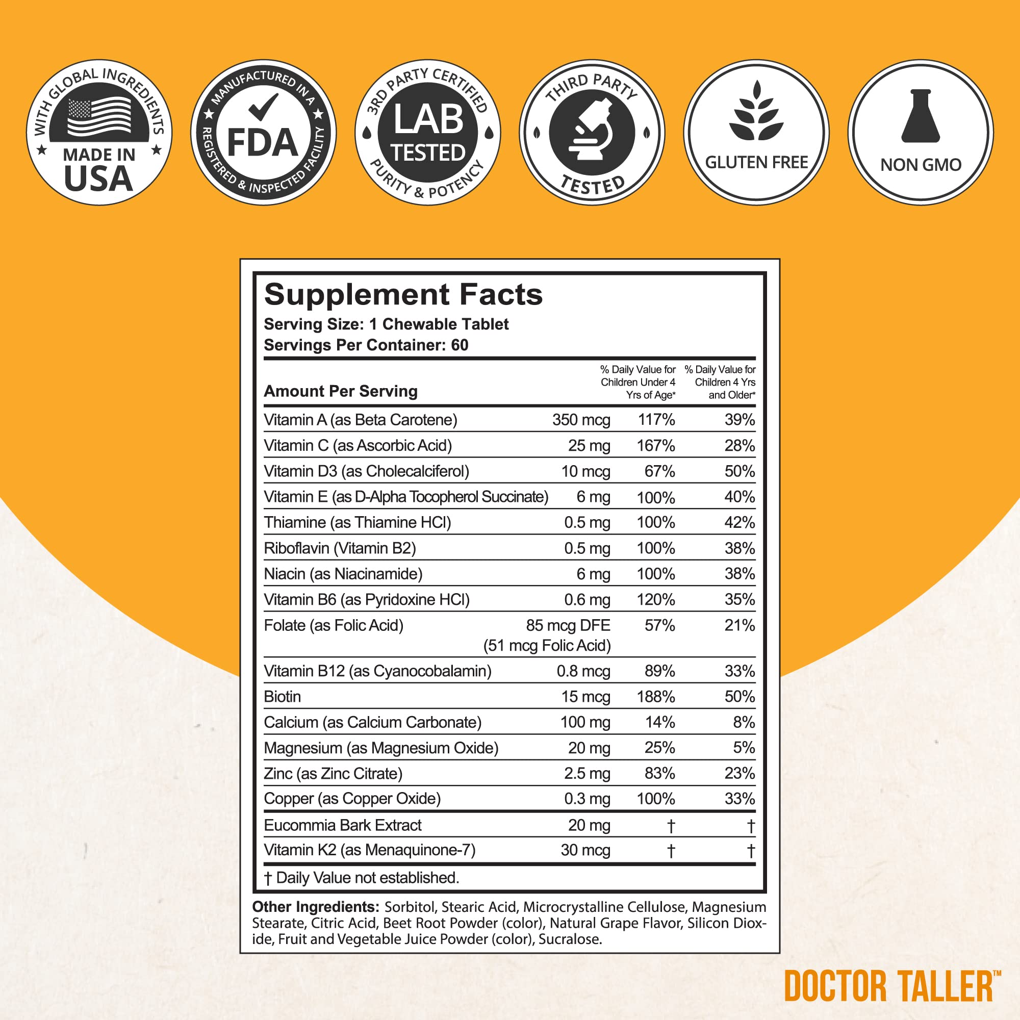 NuBest Doctor Taller Kids bottle cap and seal indicating freshness and safety.