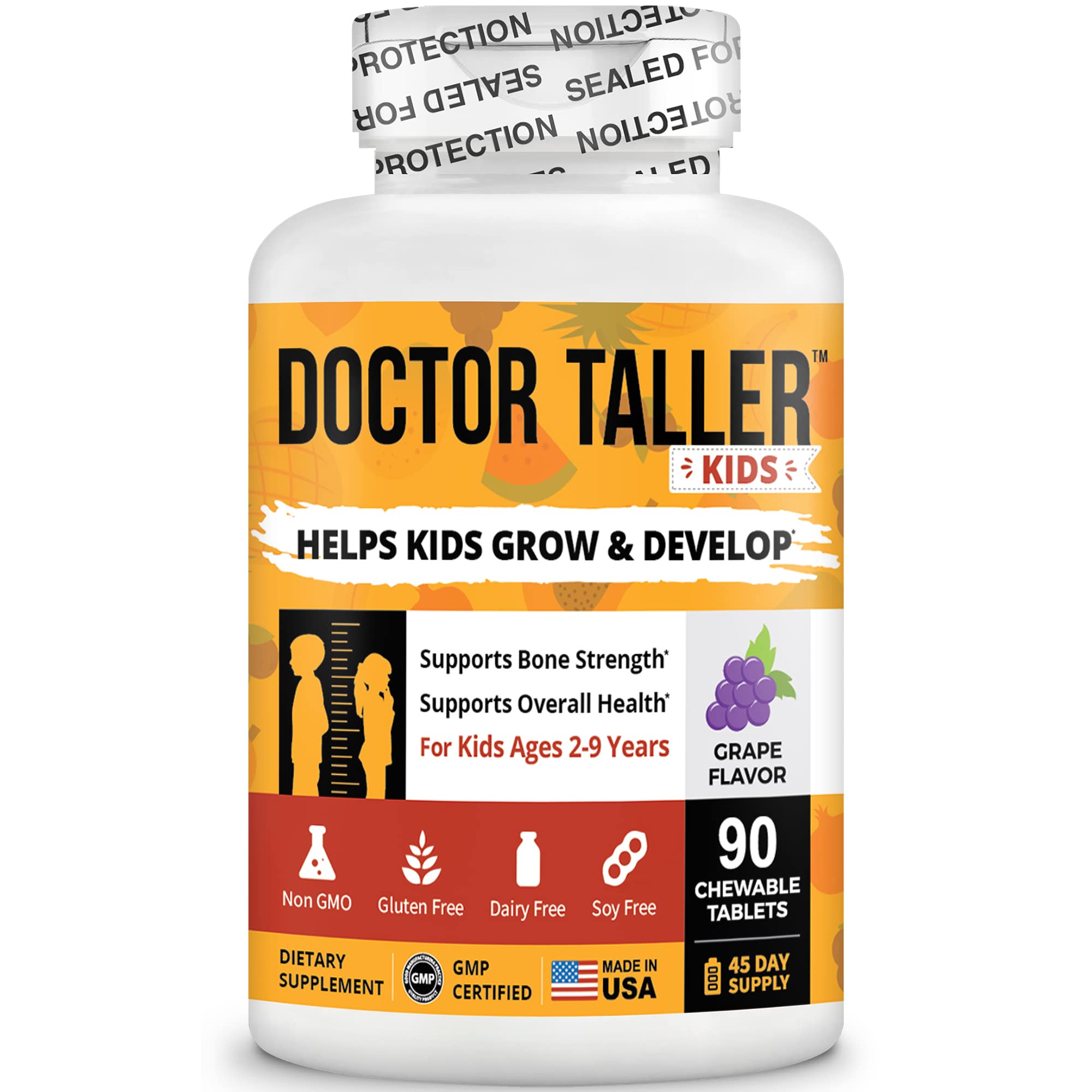 NuBest Doctor Taller Kids serving with a child taking daily tablet