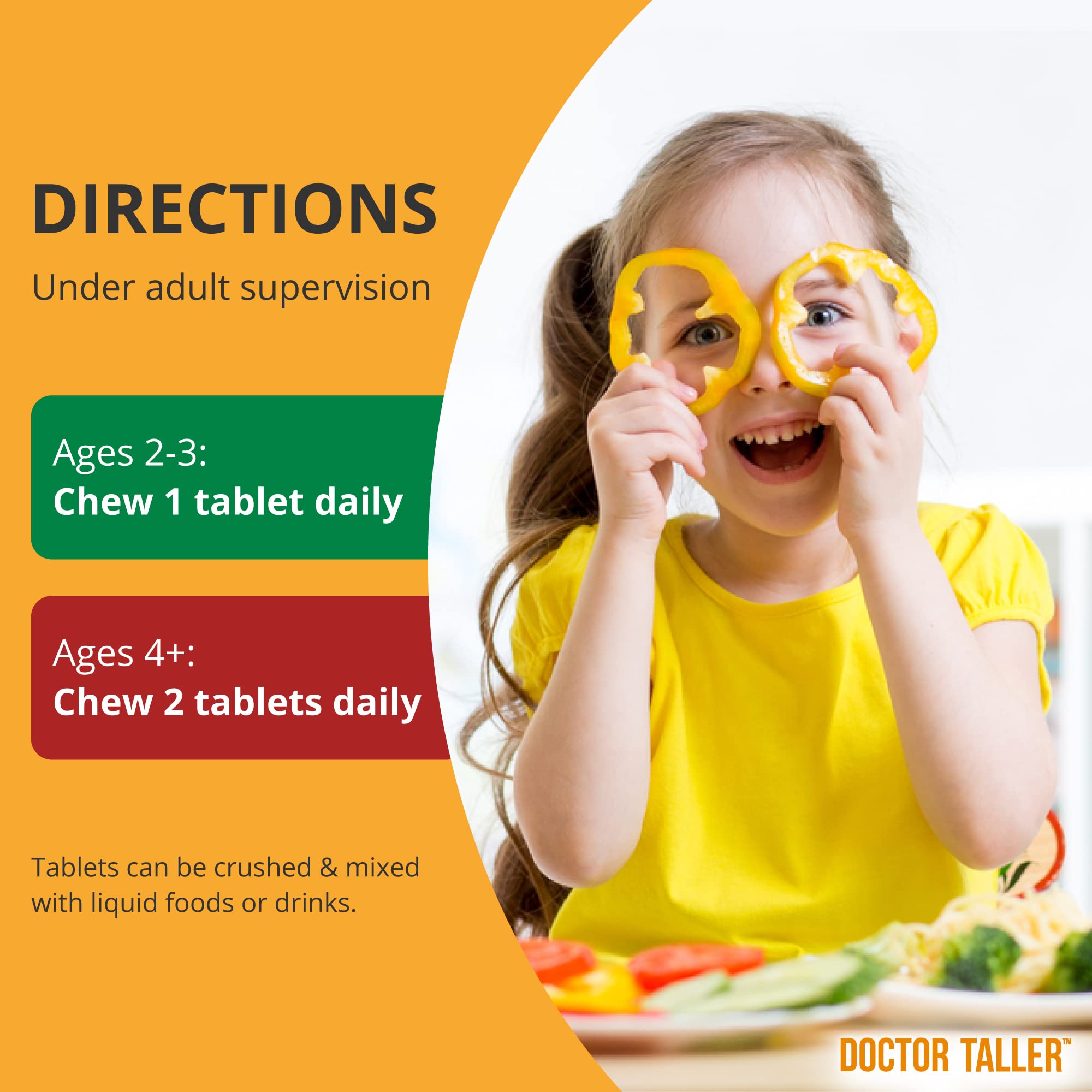 NuBest Doctor Taller Kids nutrition label highlights calcium and vitamins for bones