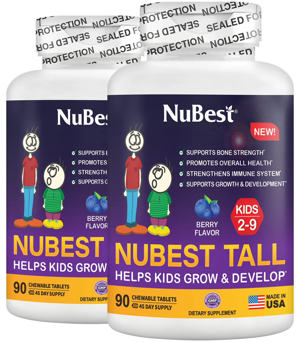 NuBest Tall Kids animal shapes bottle showing playful daily vitamin routine benefit
