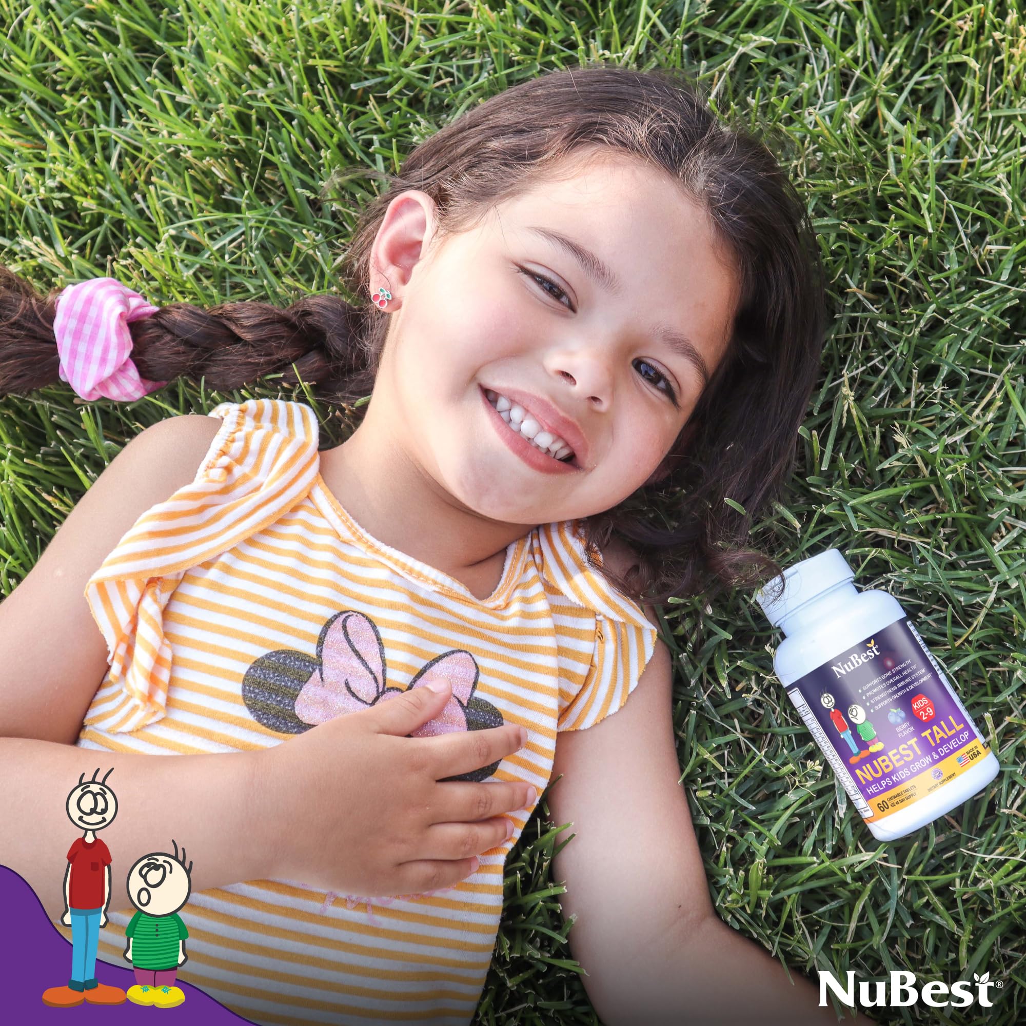 NuBest Tall Kids USA-made product with cGMP certification label