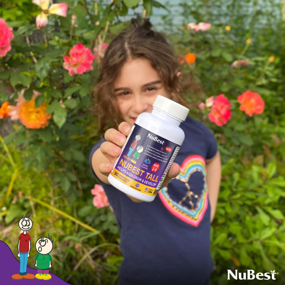 NuBest Tall Kids box and bottle display 90 chewables for six weeks