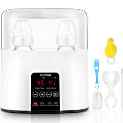 nubite Double Bottle Warmer front view shows compact twin design for busy parents.