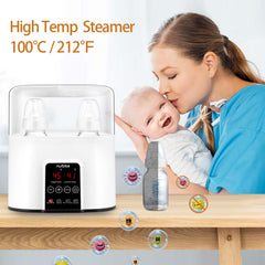 nubite Double Bottle Warmer milk warming demonstrates gentle, even heat.