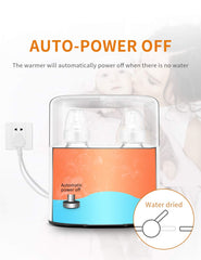 nubite Double Bottle Warmer thermostat display shows 24-hour temperature control.