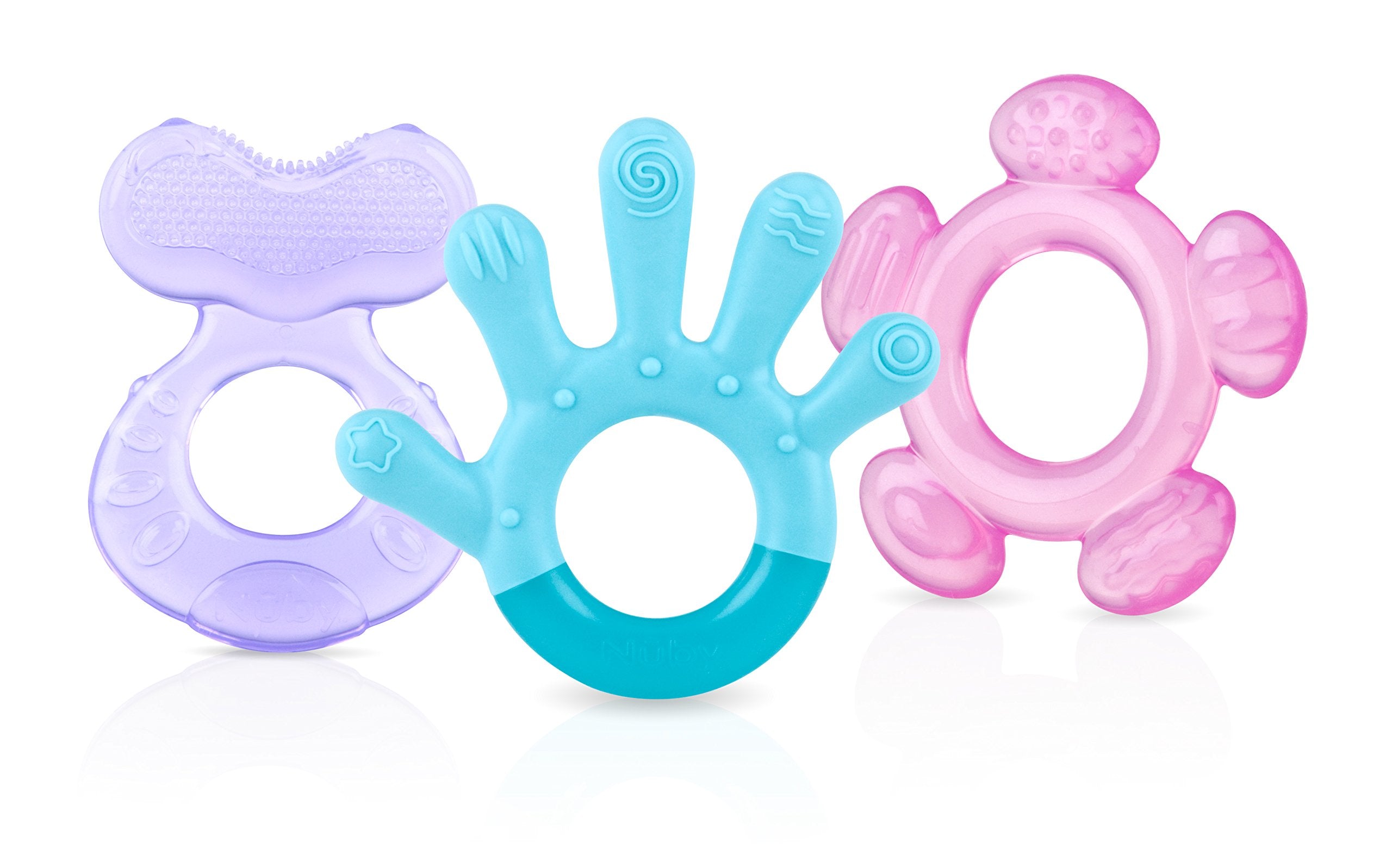 Nuby 3-step teether for front teeth soothes gums and promotes comfort