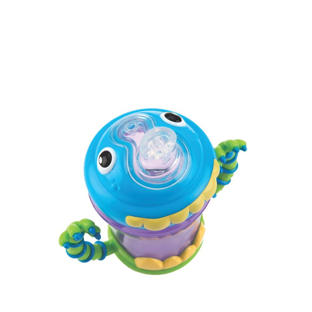 Nuby iMonster two-handle cup aids small hands in stable, independent sipping.