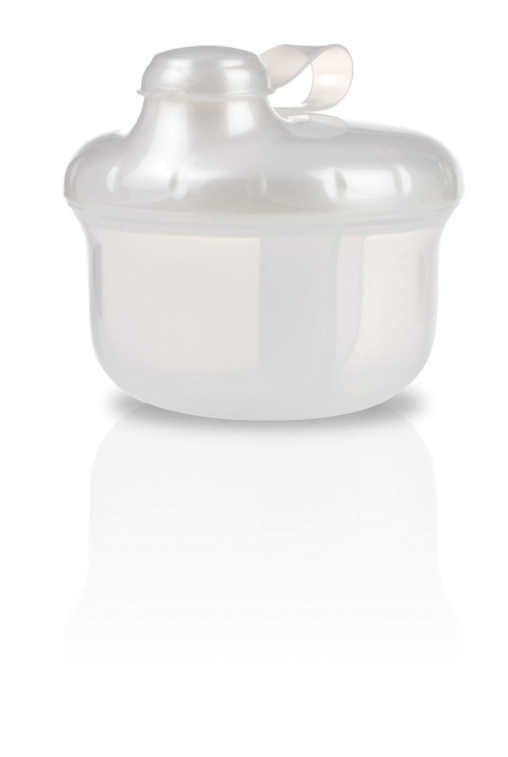 Nuby powder dispenser showing three compartments for pre-measured portions.