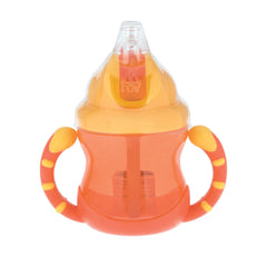 Nuby 2 Handle Flip n' Sip Straw Cup - 8 oz, 12 Months+, Orange | No-Spill Sippy Cup