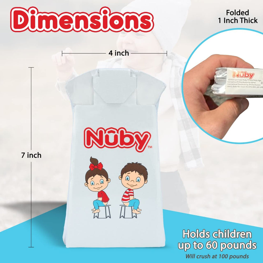 Nuby toddler potty easily unfolds into a sturdy travel seat.