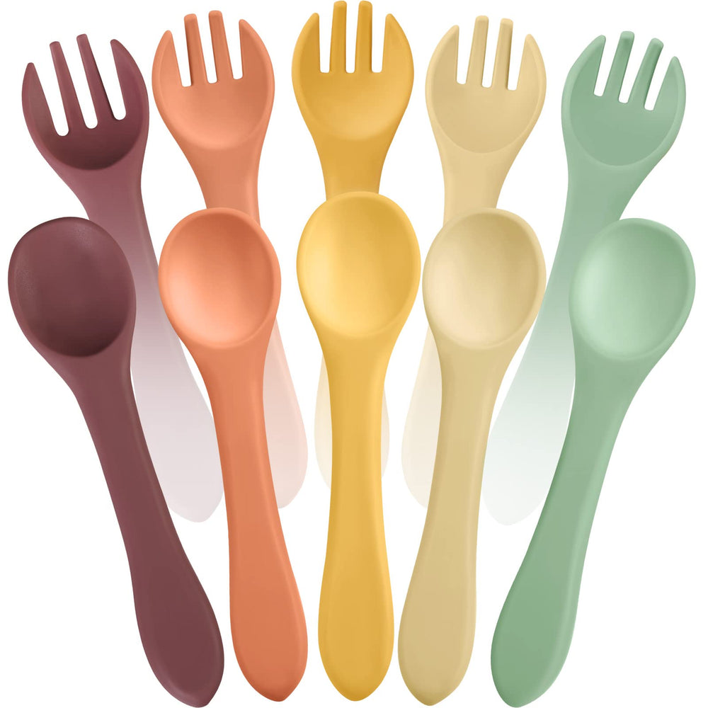 Nuenen spoons and forks set in color collection for versatile feeding.