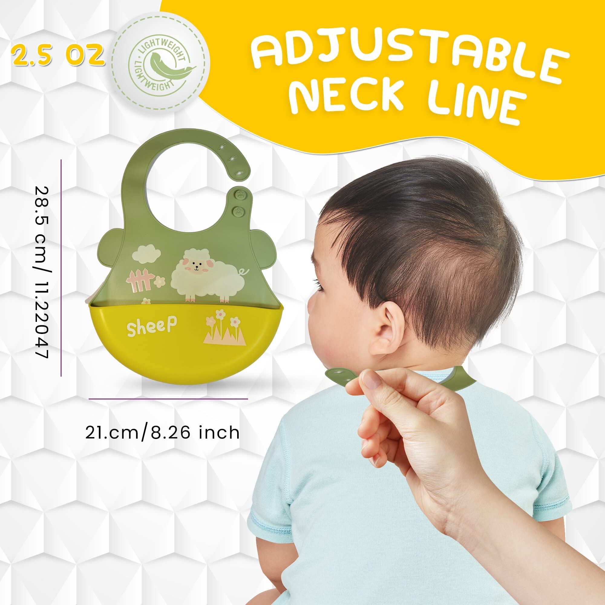 NUGEMS soft texture bib offers lightweight comfort during meals