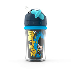 NUK Batman insulated straw cup body keeps drinks cool on the go.