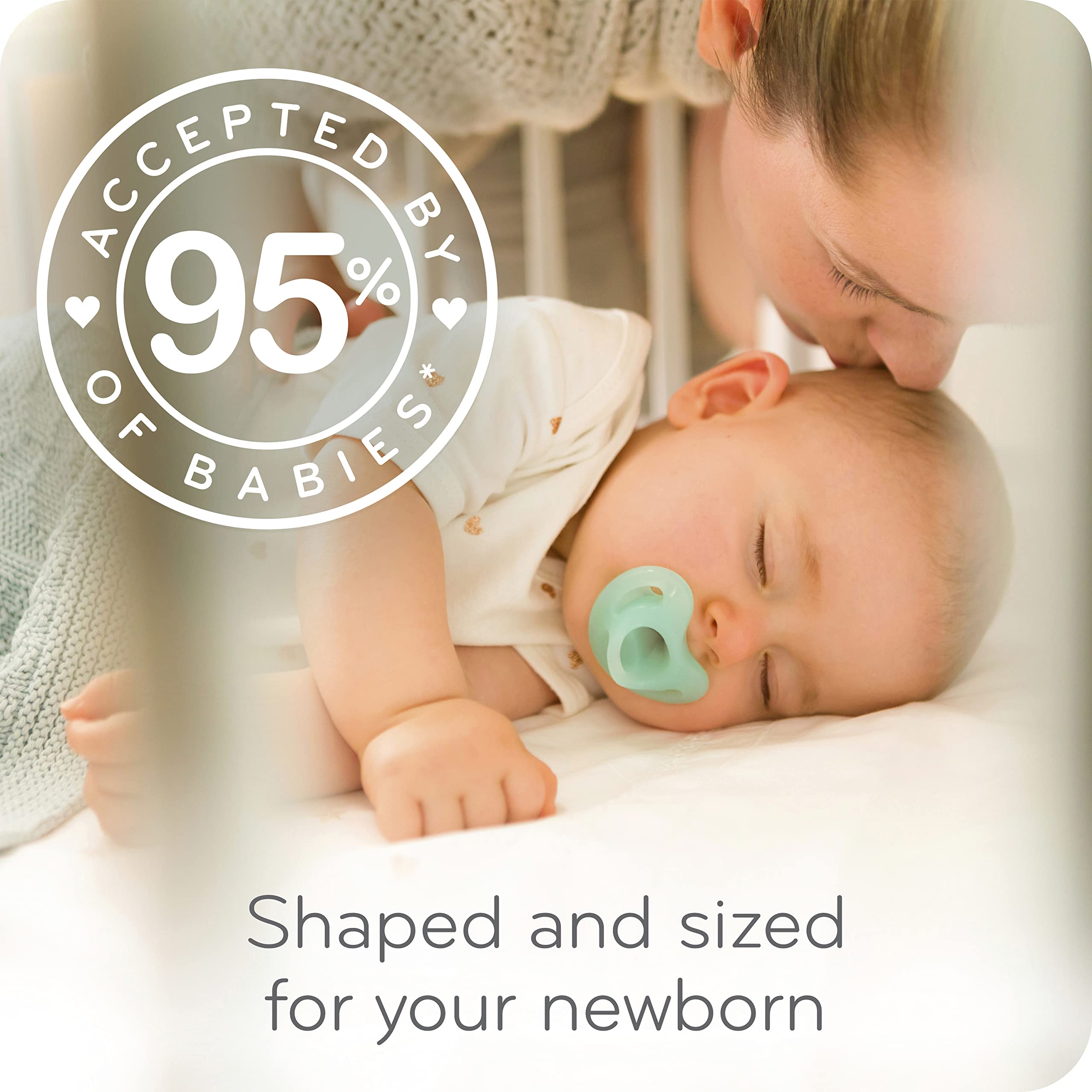 NUK Comfy Pacifier 100% silicone material offers durable, safe comfort.