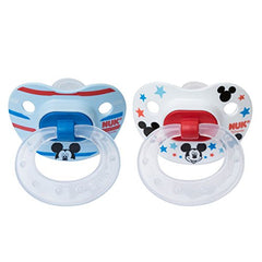 NUK Disney Mickey pacifier design for babies 6-18 months, soothing comfort.