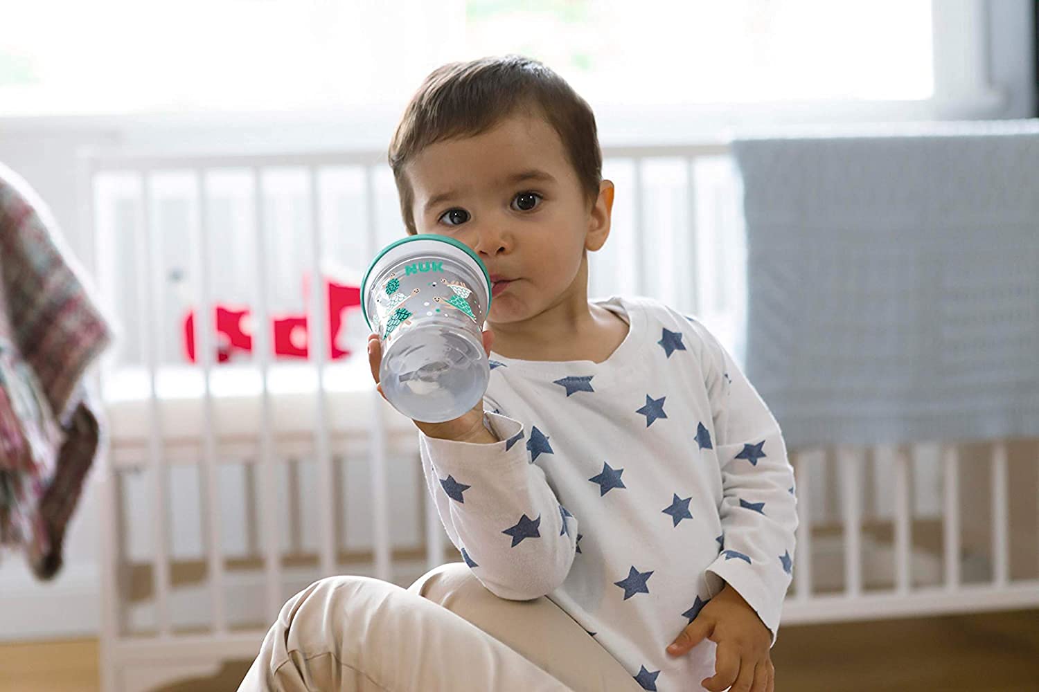 NUK Evolution Straw Cup soft silicone straw gentle on gums during sip