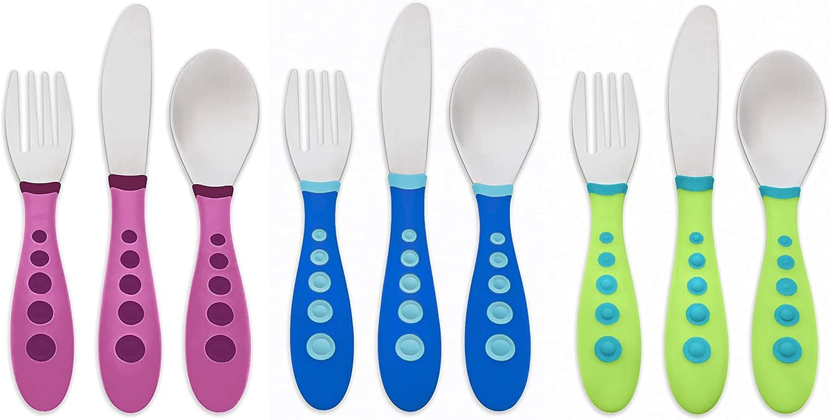 NUK First Essentials green spoons with soft handles support tiny hands during self-feeding