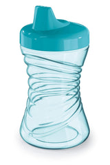 NUK flow-control valve and hourglass shape prevent tipping