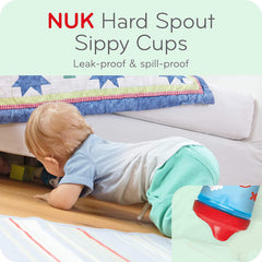 NUK flow-control valve close-up demonstrates easy, mess-free sipping.