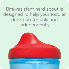 NUK leak-proof seal detail shows spill-free drinking during playtime.