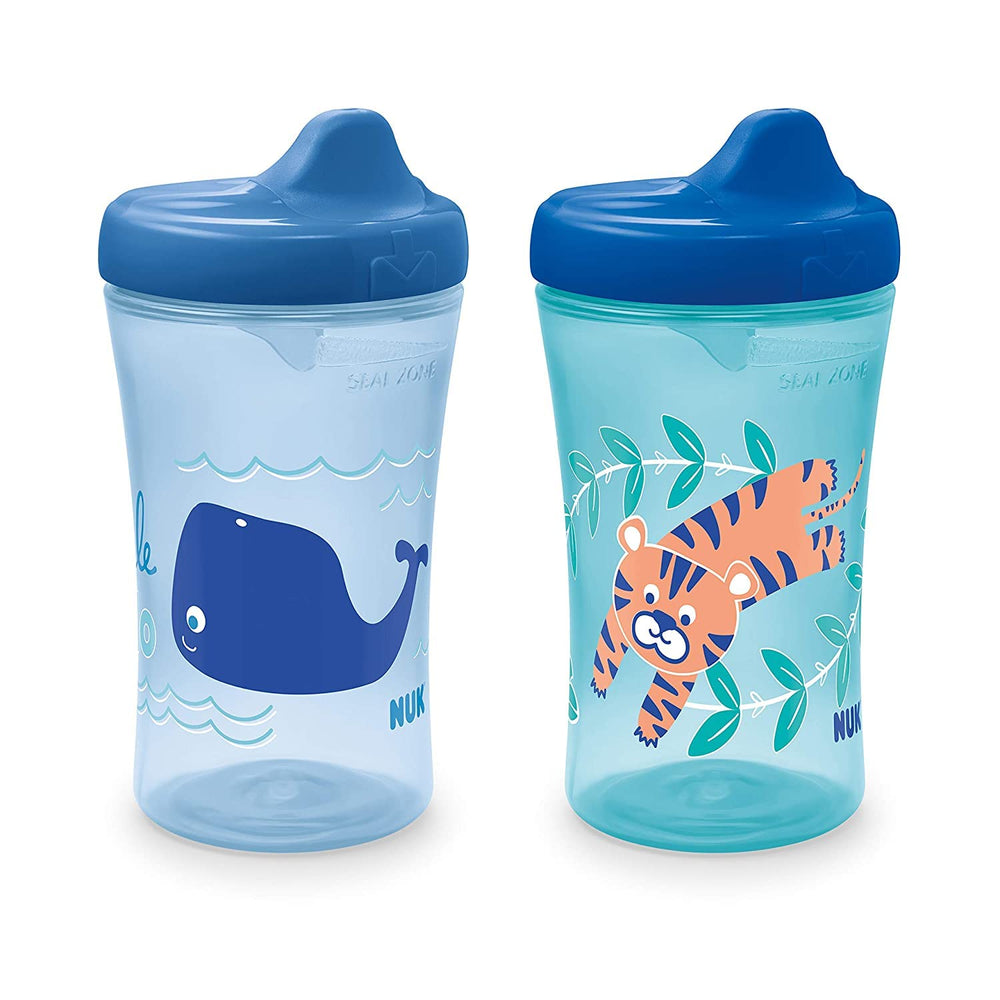 NUK cup in use by toddler supports steady sipping on the go.