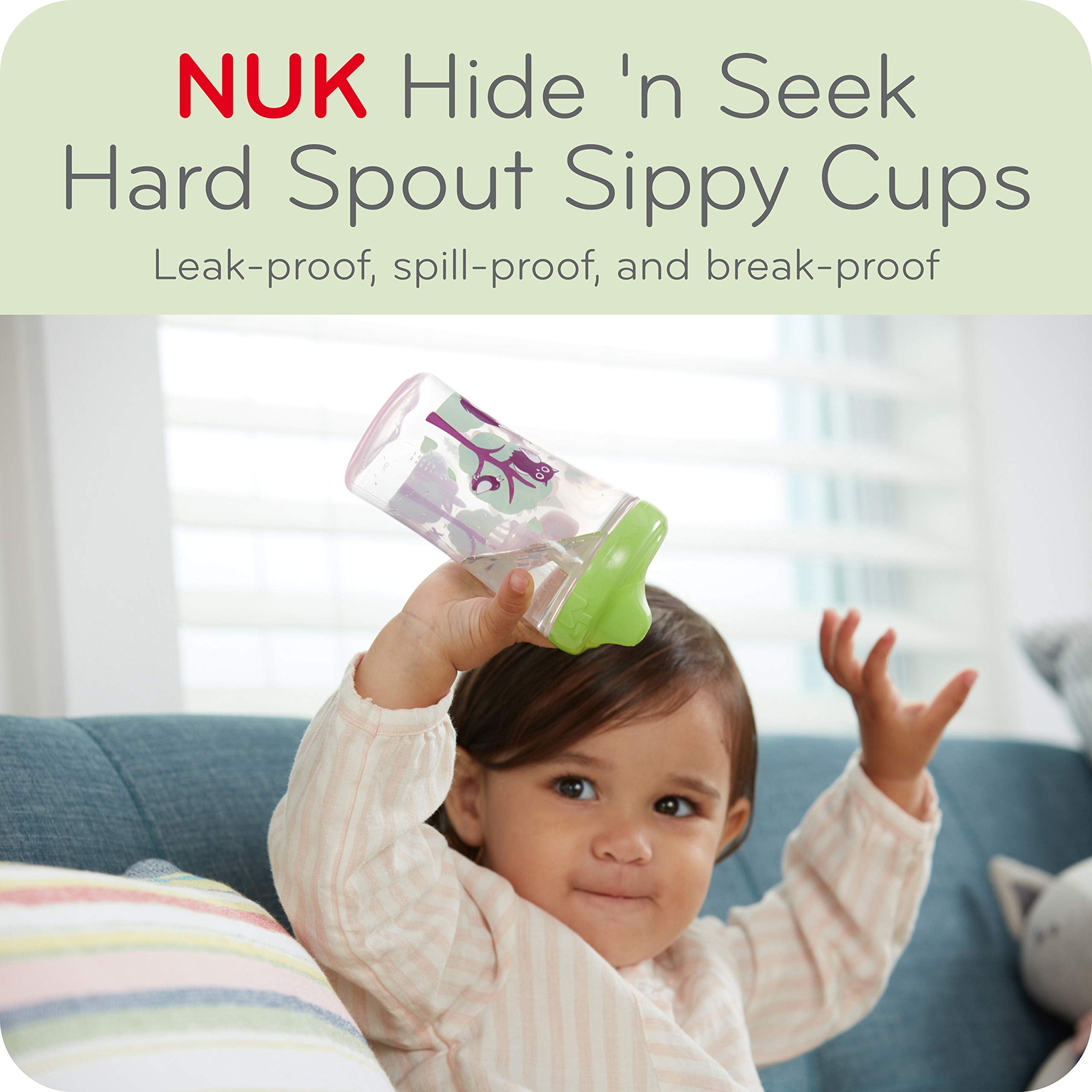 Easy-grip handle helps tiny hands hold steady.