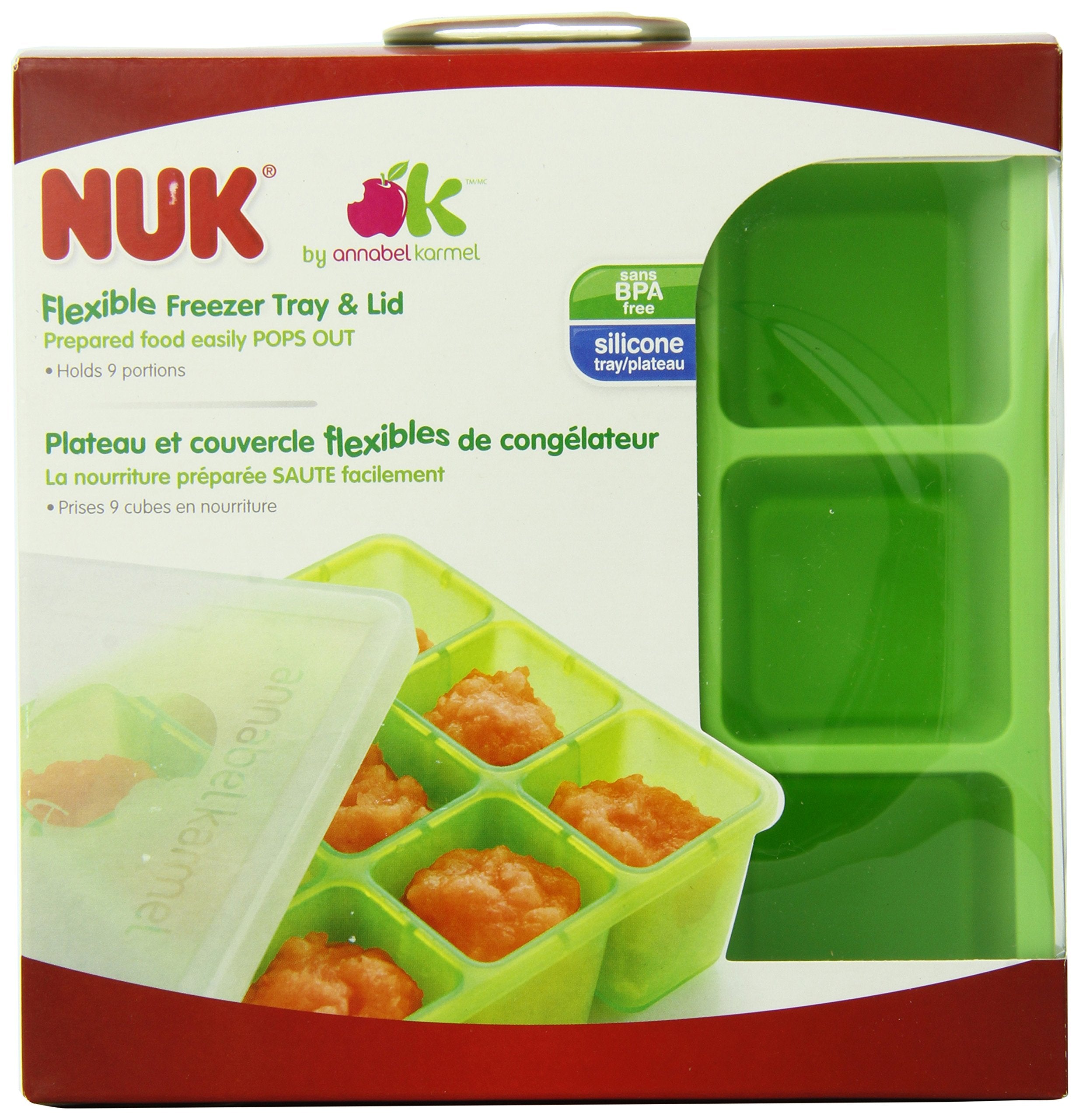 NUK homemade baby food freezer tray with flexible silicone for easy portion release.