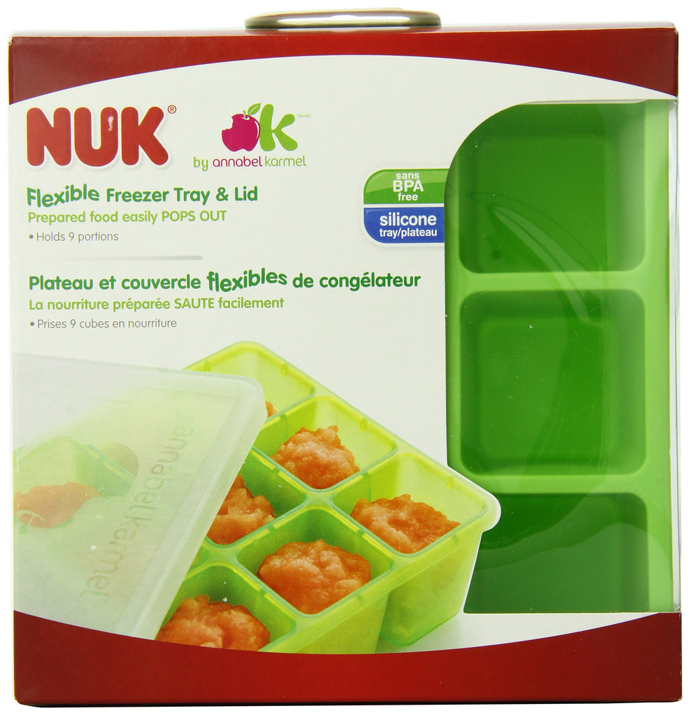 NUK homemade baby food freezer tray with flexible silicone for easy portion release.