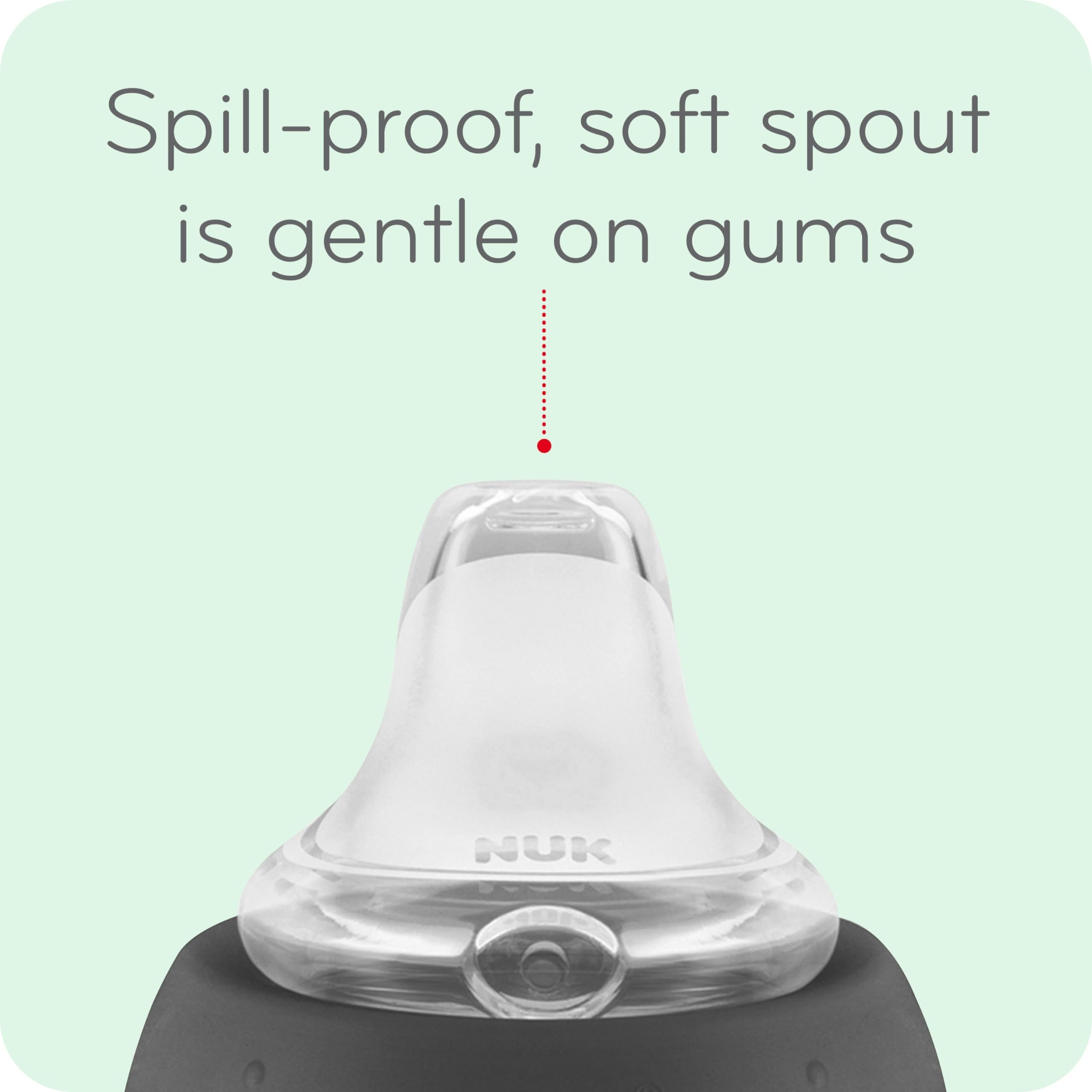 NUK Learner Cup air vent reduces swallowed air while drinking