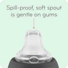 NUK Learner Cup air vent helps reduce swallowed air.