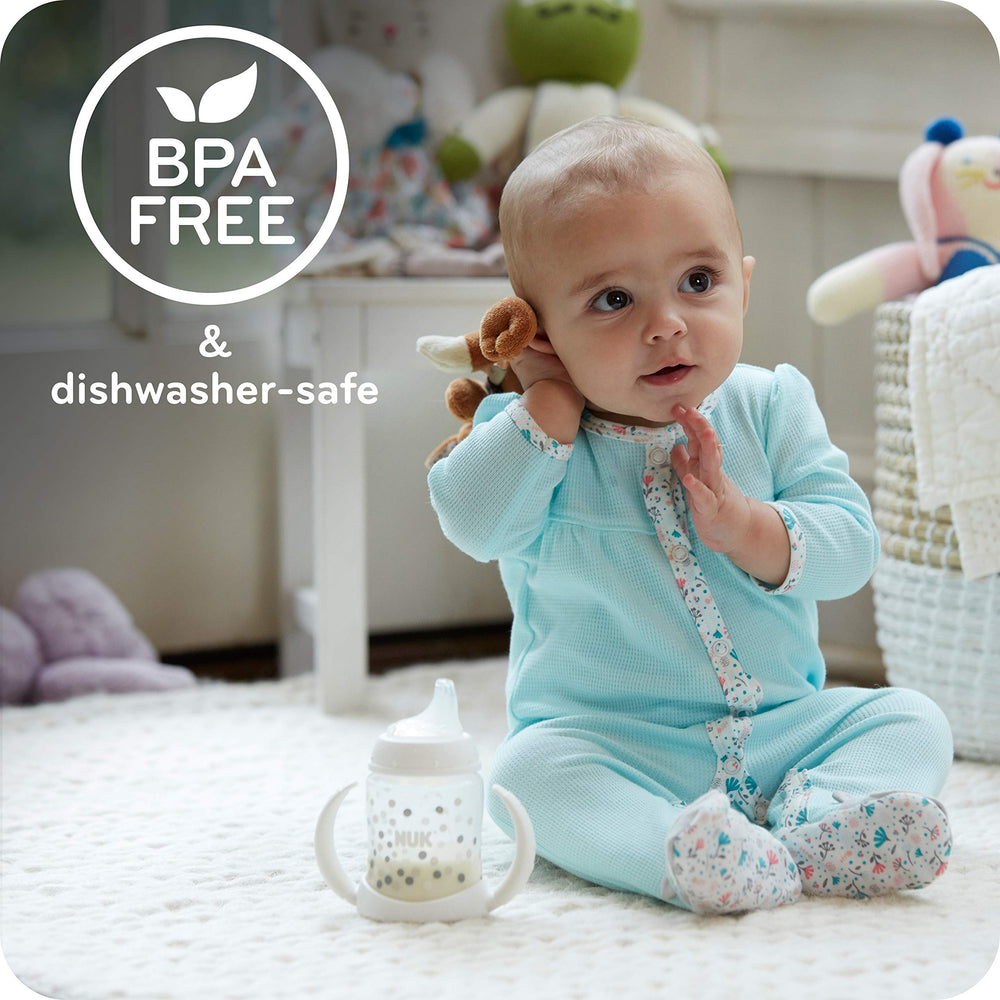 NUK anti-slip handles provide secure grip for little hands.