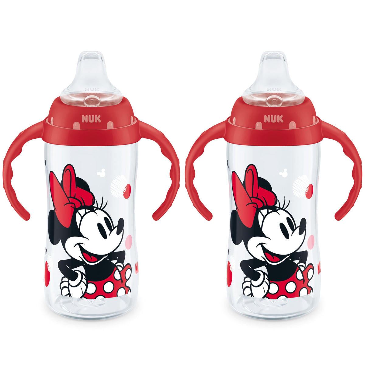 NUK Learner Cup Minnie Mouse soft spout supports gentle sipping and transition