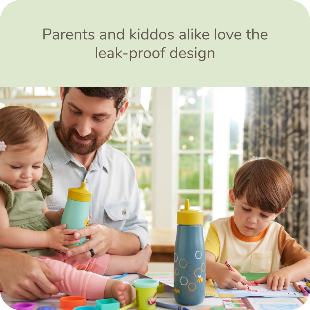 NUK Mini Me Flip Straw bottle slim design fits small hands.