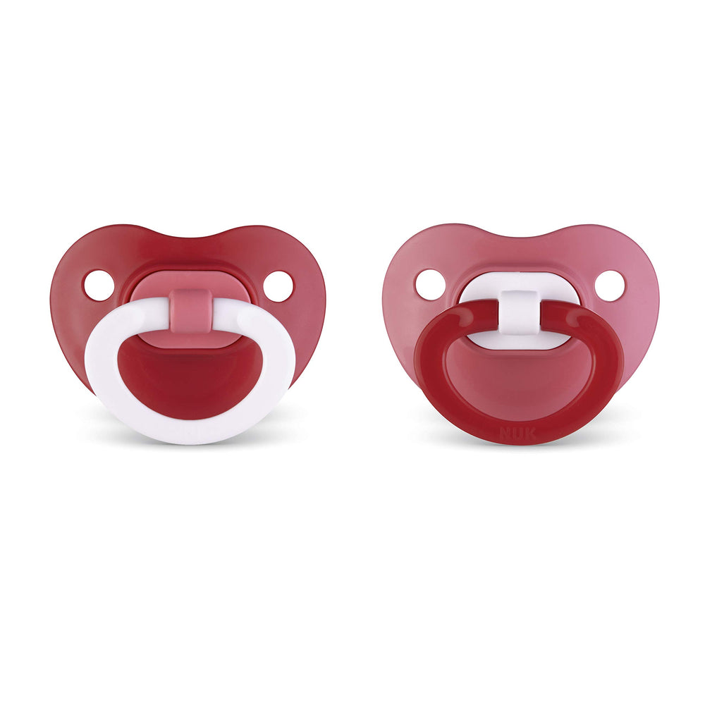 NUK orthodontic nipple close-up supports natural sucking motion.
