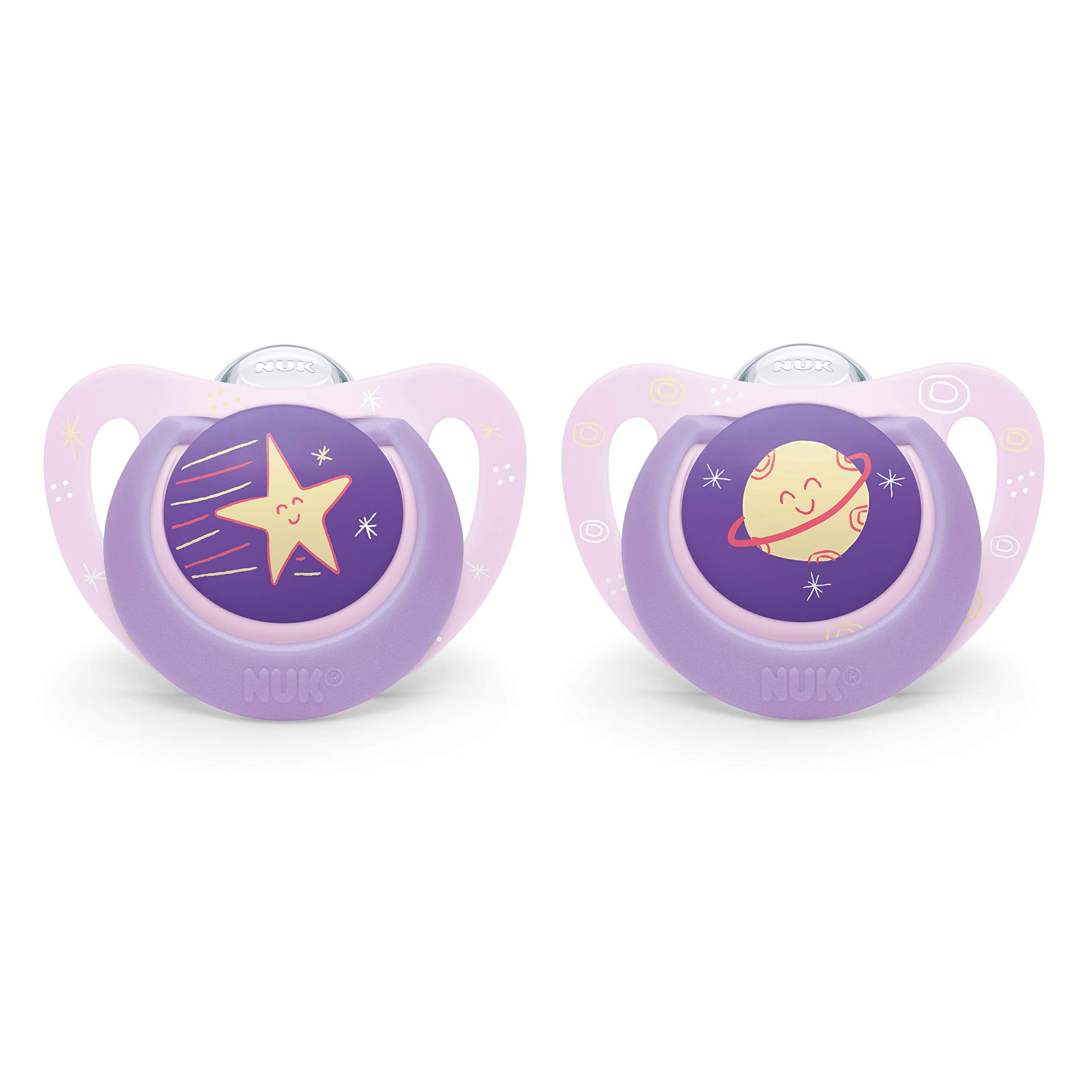 NUK Orthodontic Pacifier closeup shows the breast-like nipple for soothing comfort